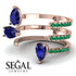 Pear Shape Sapphire Glam Open Ring - Quinn No. 29 image 7