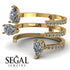 Pear Shape Diamond Glam Open Ring - Quinn No. 1 image 7