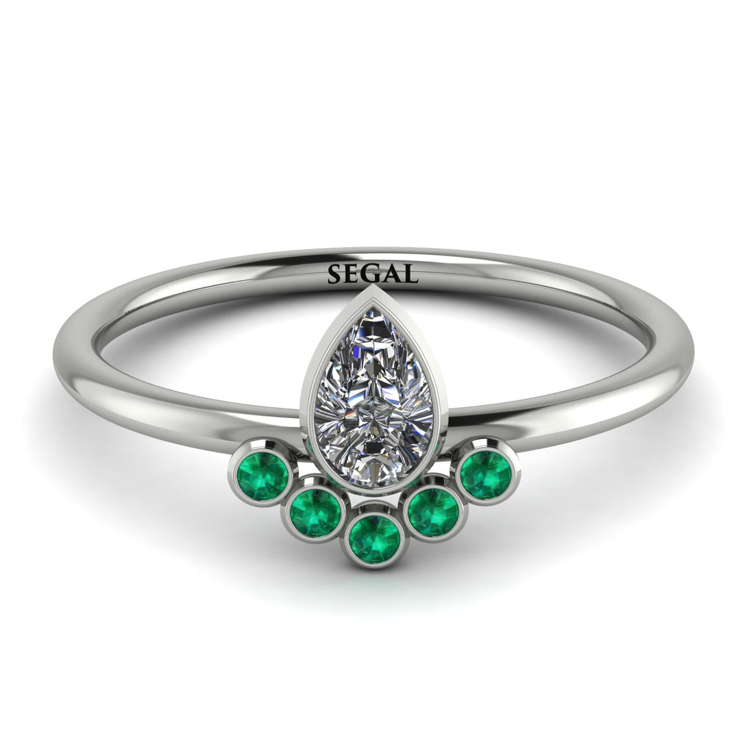 Pear Shaped Stacking Emerald Ring - Brianna No. 18
