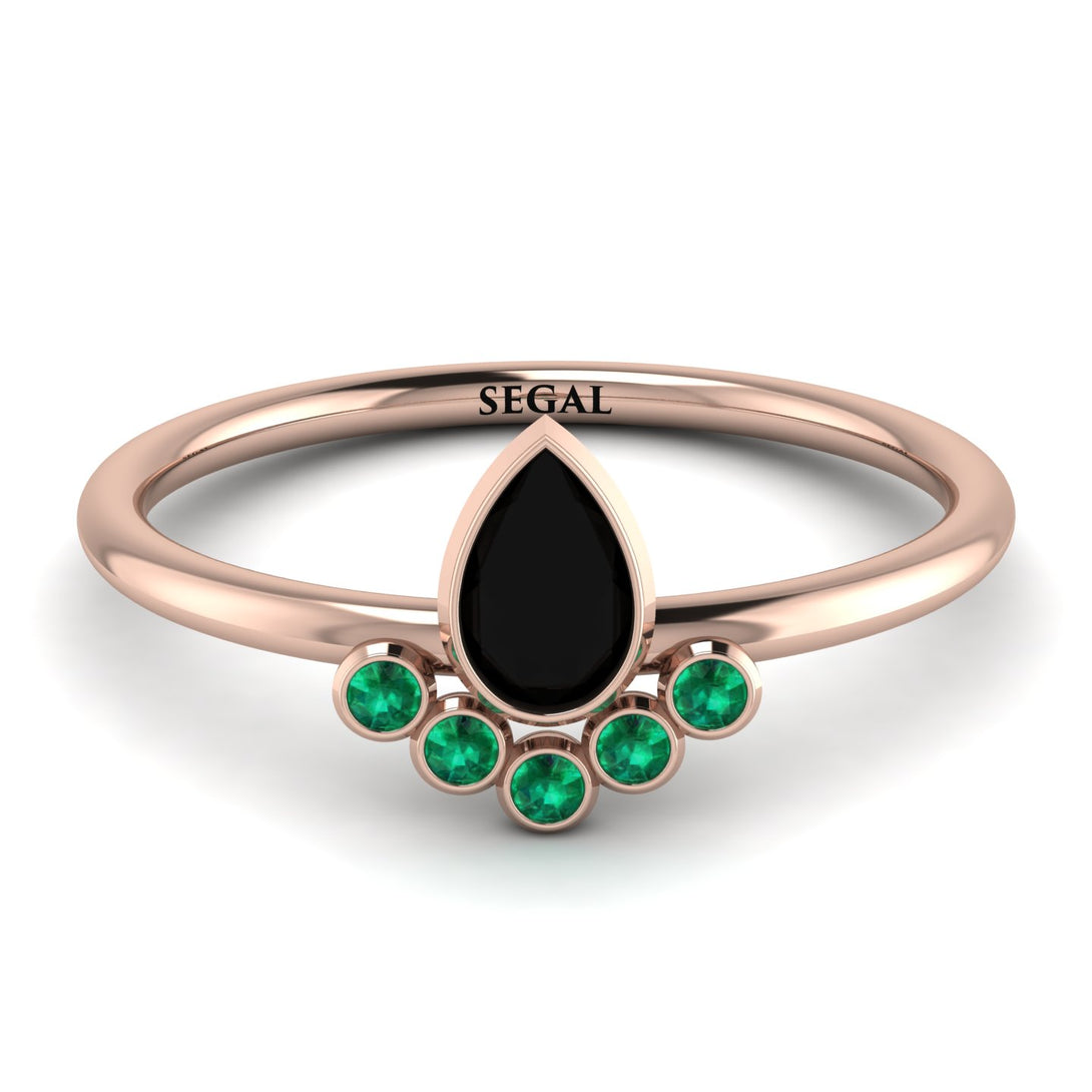 Pear Shaped Stacking Emerald Ring - Brianna No. 23