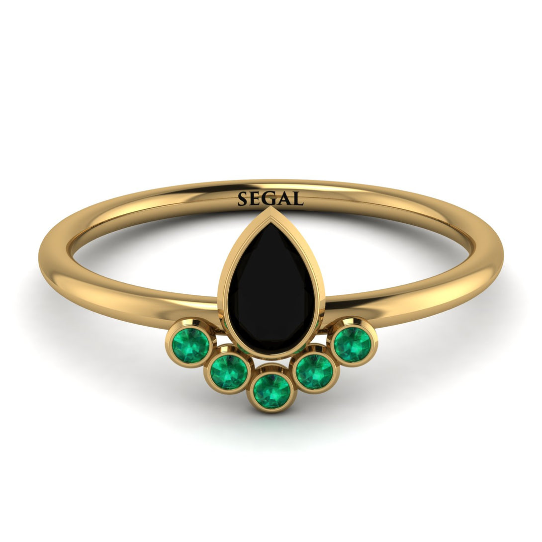 Pear Shaped Stacking Emerald Ring - Brianna No. 22