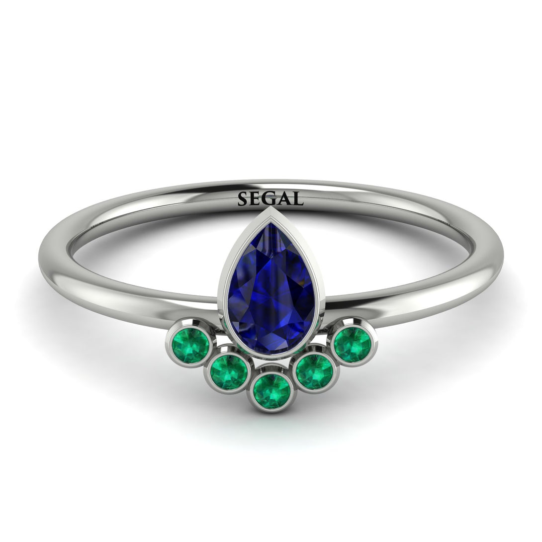Pear Shaped Stacking Emerald Ring - Brianna No. 30