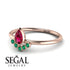 Pear Shaped Stacking Emerald Ring - Brianna No. 26 image 2