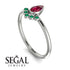 Pear Shaped Stacking Emerald Ring - Brianna No. 27 image 3