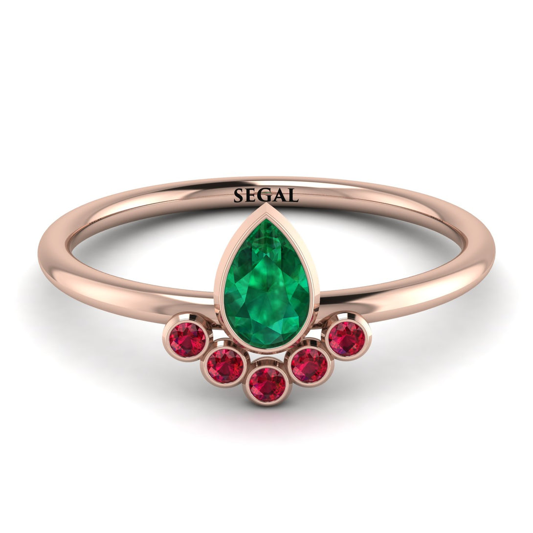 Pear Shaped Stacking Ruby Ring - Brianna No. 50