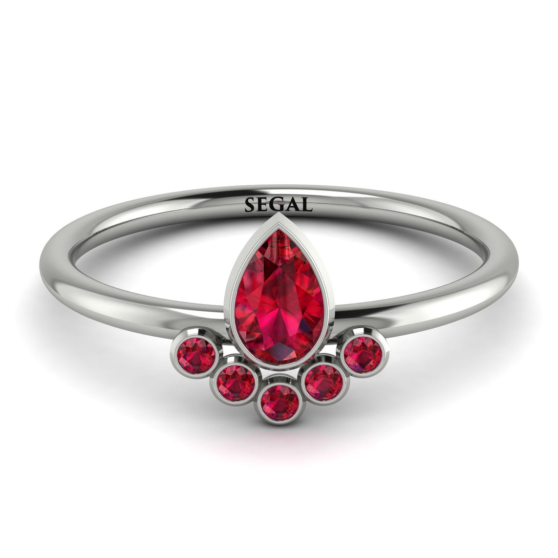 Pear Shaped Stacking Ruby Ring - Brianna No. 57
