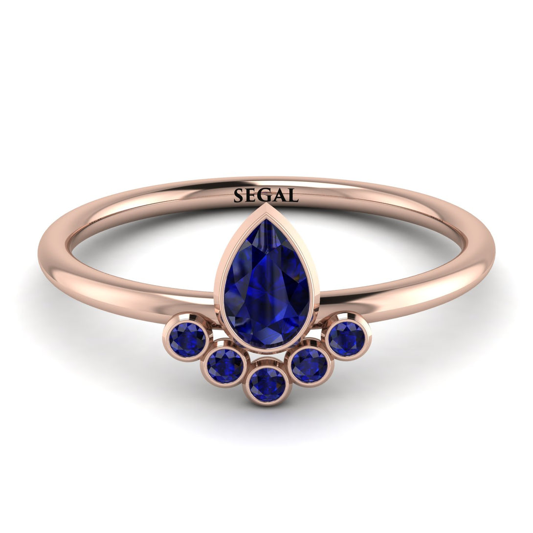 Pear Shaped Stacking Sapphire Ring - Brianna No. 74