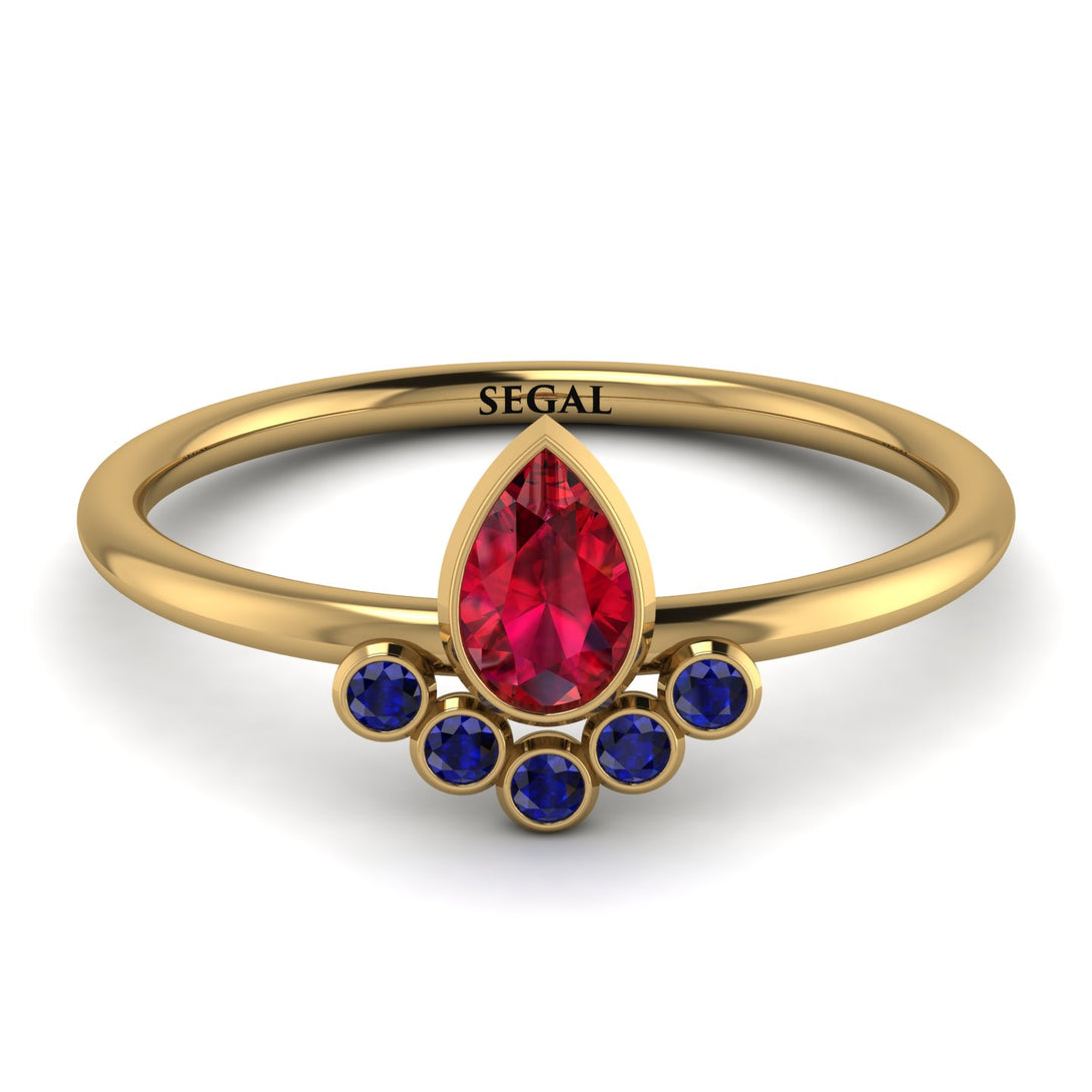 Pear Shaped Stacking Sapphire Ring - Brianna No. 70