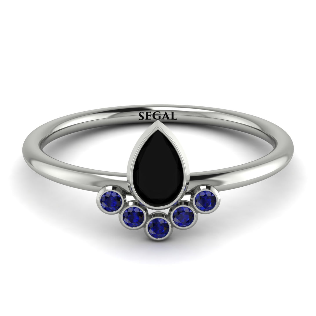 Pear Shaped Stacking Sapphire Ring - Brianna No. 69