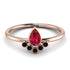 Pear Shaped Stacking Black Diamond Ring - Brianna No. 41 image 1