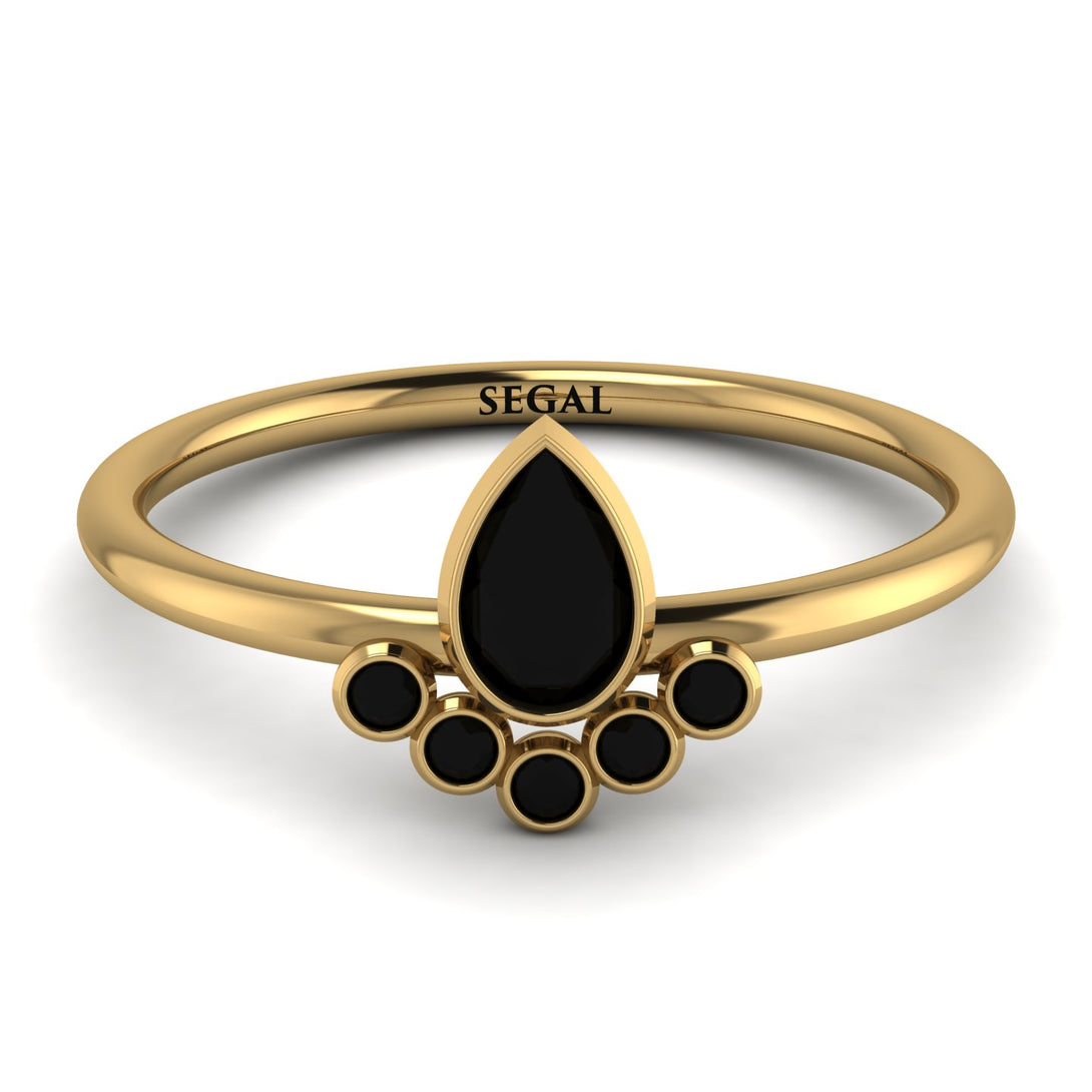 Pear Shaped Stacking Black Diamond Ring - Brianna No. 37
