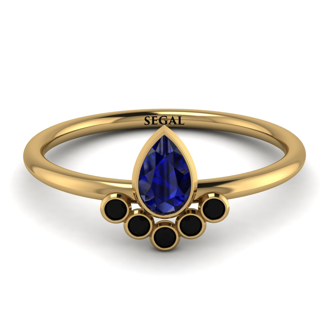 Pear Shaped Stacking Black Diamond Ring - Brianna No. 43