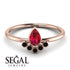 Pear Shaped Stacking Black Diamond Ring - Brianna No. 41 image 10