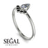 Pear Shaped Stacking Black Diamond Ring - Brianna No. 33 image 3