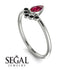 Pear Shaped Stacking Black Diamond Ring - Brianna No. 42 image 3