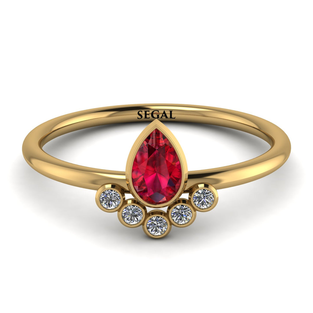 Pear Shaped Stacking Diamond Ring - Brianna No. 10