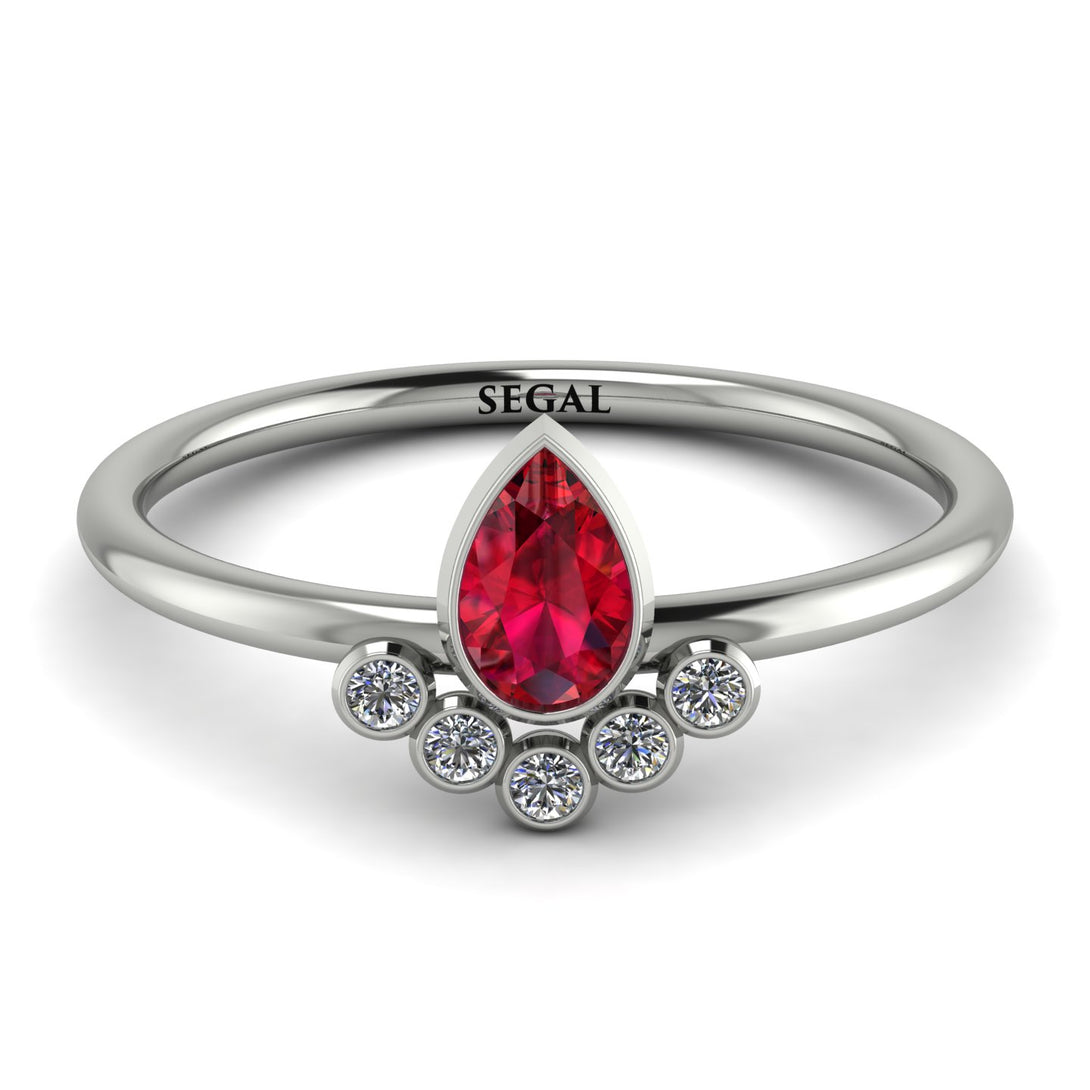 Pear Shaped Stacking Diamond Ring - Brianna No. 12