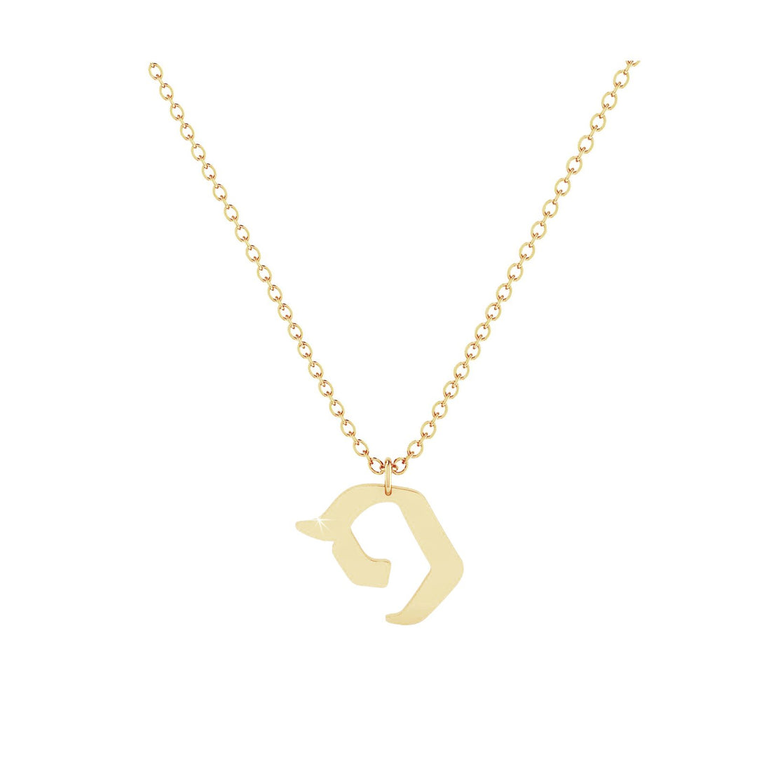 Pey - Hebrew Alef-Bet letter diamond Necklace - Pey letter