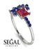 Princess Cut Mix Ruby Ring - Mya No. 72 image 10