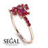 Princess Cut Mix Ruby Ring - Mya No. 56 image 10