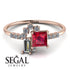 Princess Cut Mix Ruby Ring - Mya No. 11 image 2