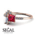 Princess Cut Mix Ruby Ring - Mya No. 11 image 3