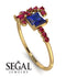 Princess Cut Mix Sapphire Ring - Mya No. 58 image 10