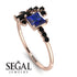 Princess Cut Mix Sapphire Ring - Mya No. 44 image 10