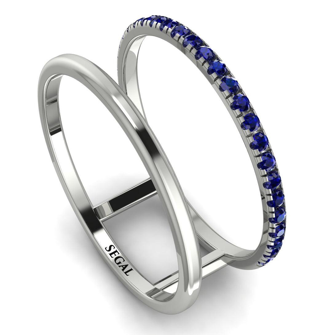 Thin Double Sapphire Band Ring - Morgan No. 15
