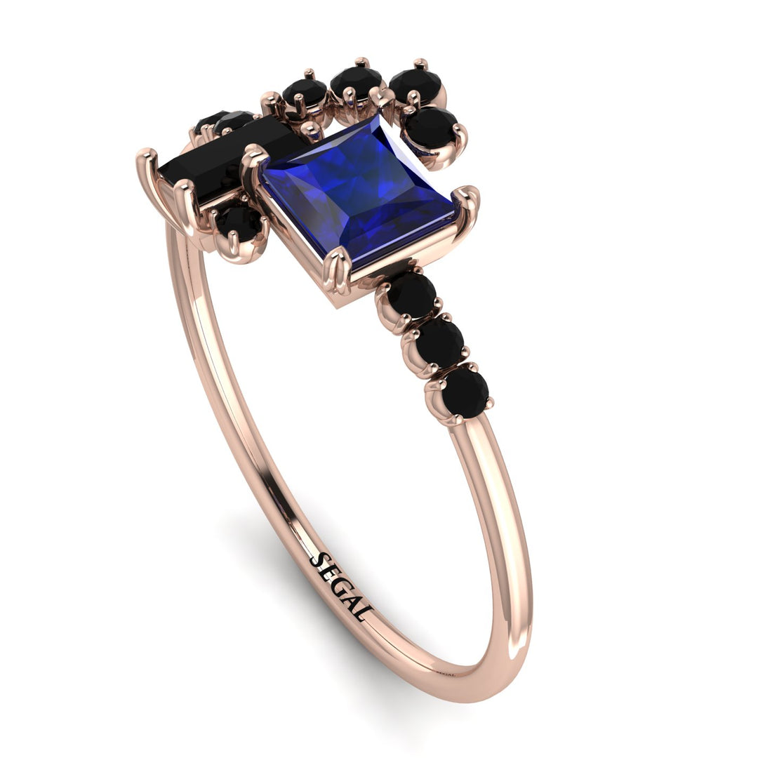 Princess Cut Mix Sapphire Ring - Mya No. 44
