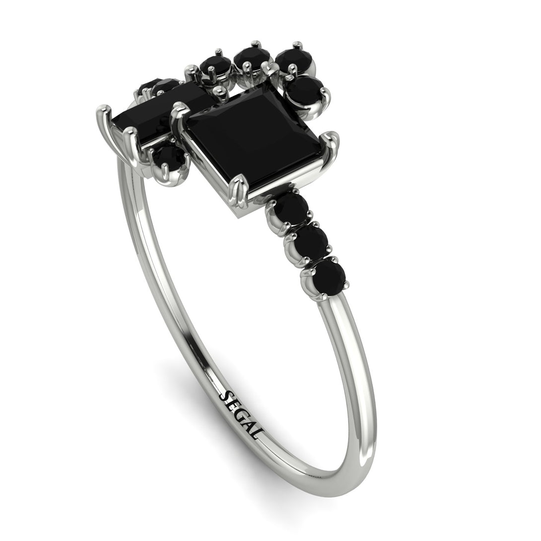 Princess Cut Mix Black Diamond Ring - Mya No. 39