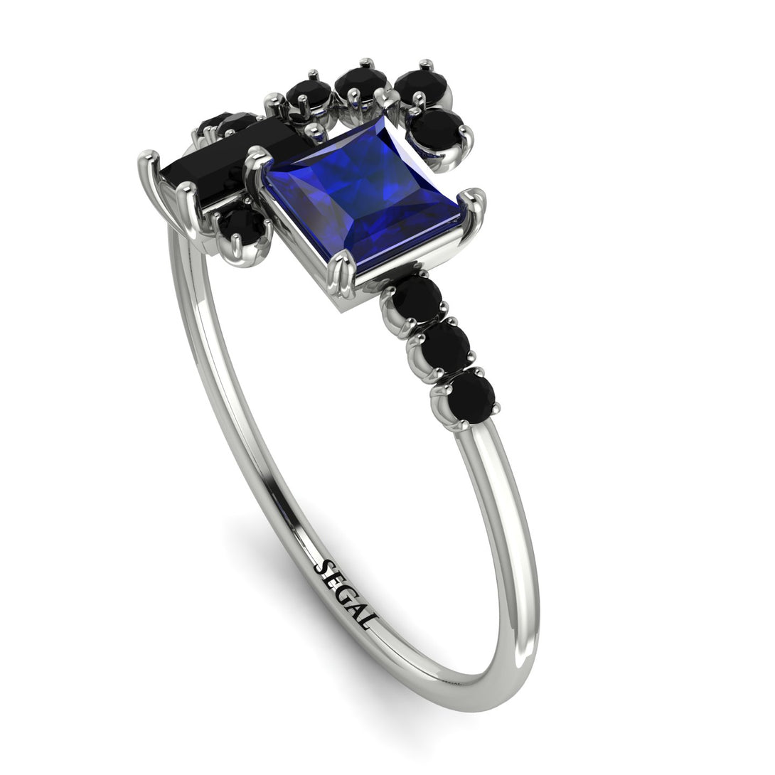 Princess Cut Mix Sapphire Ring - Mya No. 45