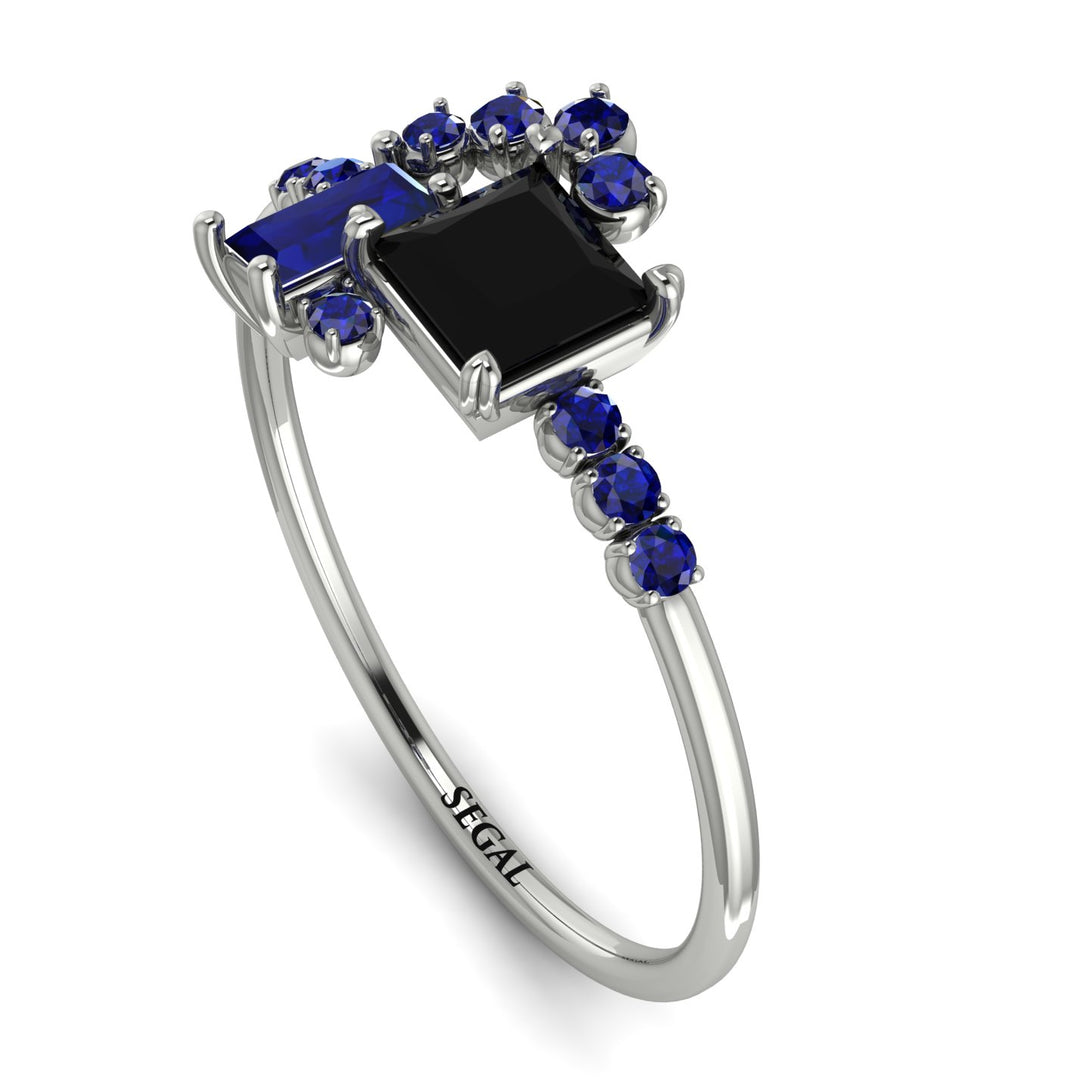 Princess Cut Mix Black Diamond Ring - Mya No. 69