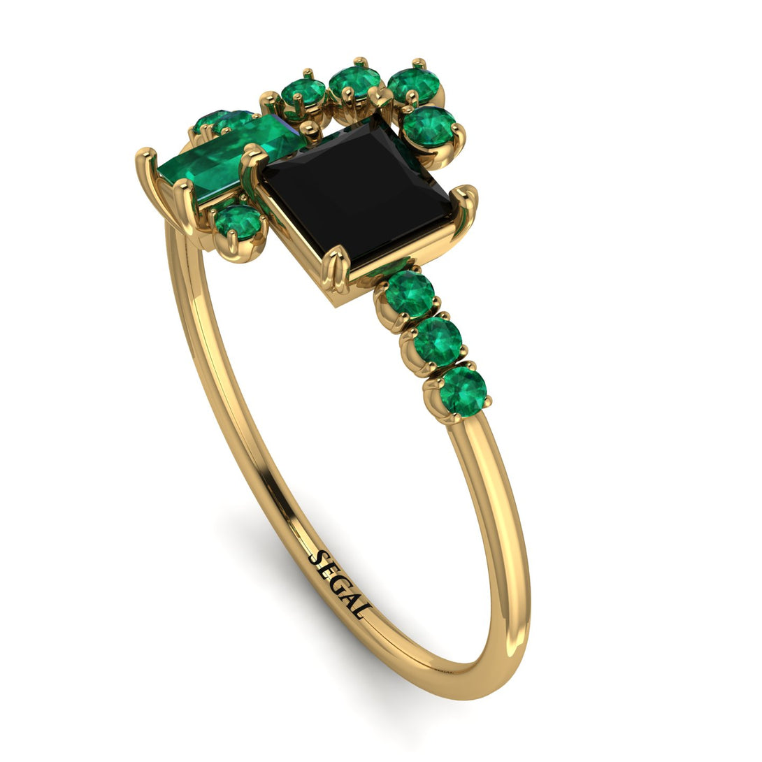 Princess Cut Mix Black Diamond Ring - Mya No. 22
