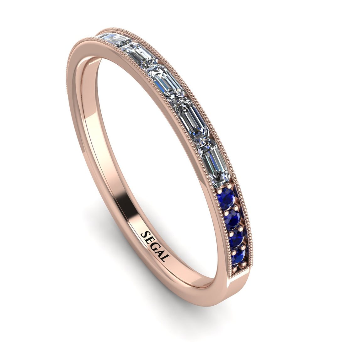 Emerald Cut Diamond Milgrain Eternity Ring - Teagan No. 62