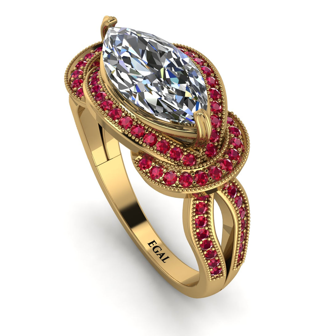 Milgrain Marquise Diamond Engagement Ring - Marley No. 46