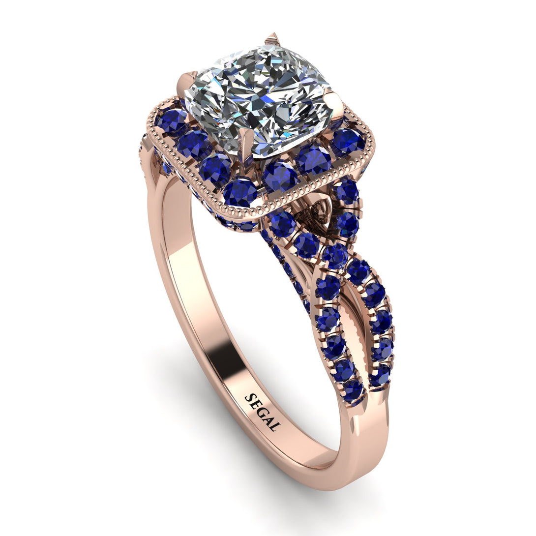 Cushion Cut Diamond Milgrain Engagement Ring - Adelyn No. 62