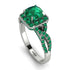 Cushion Cut Emerald Milgrain Engagement Ring - Adelyn No. 21 image 1