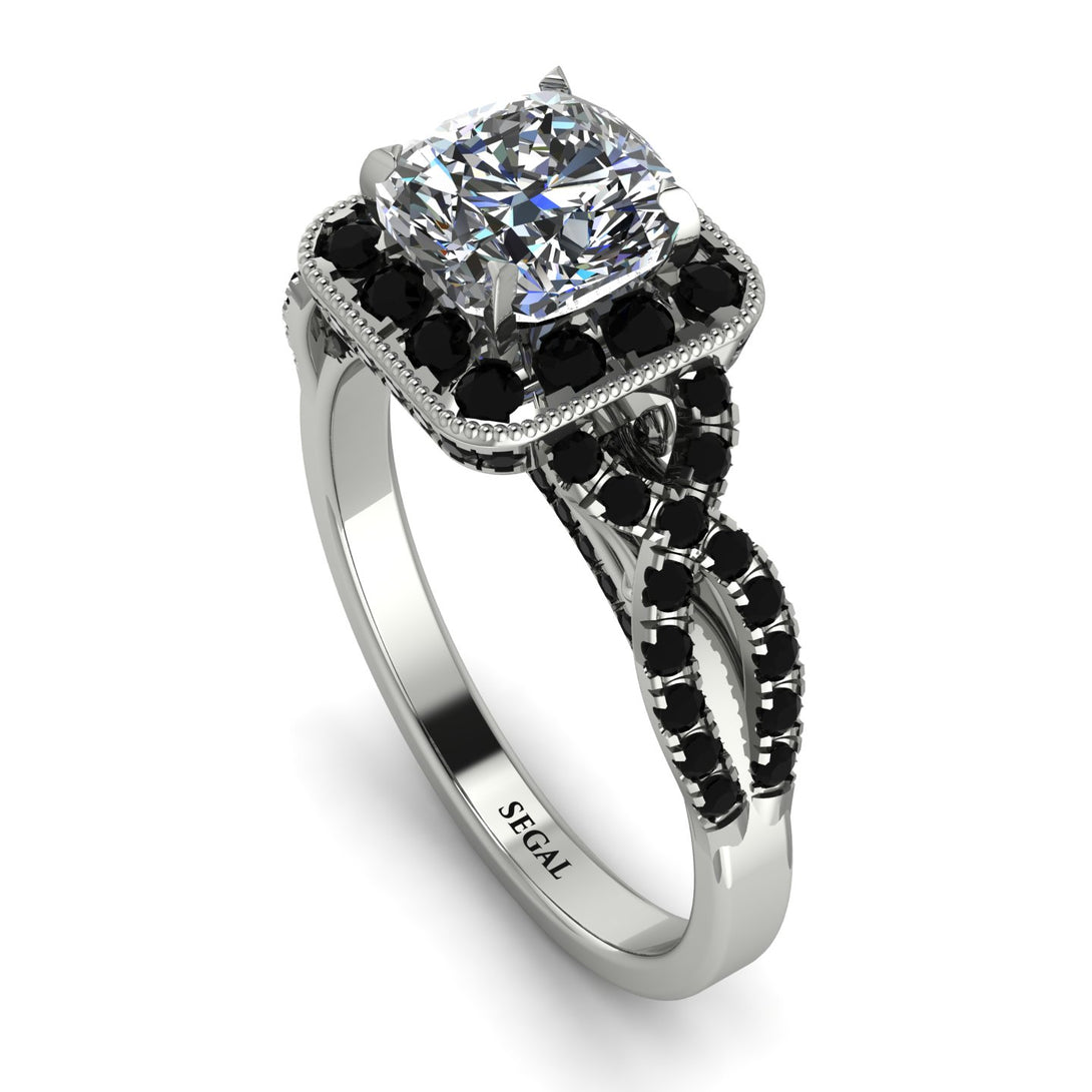 Cushion Cut Diamond Milgrain Engagement Ring - Adelyn No. 33