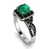 Cushion Cut Emerald Milgrain Engagement Ring - Adelyn No. 36 image 1