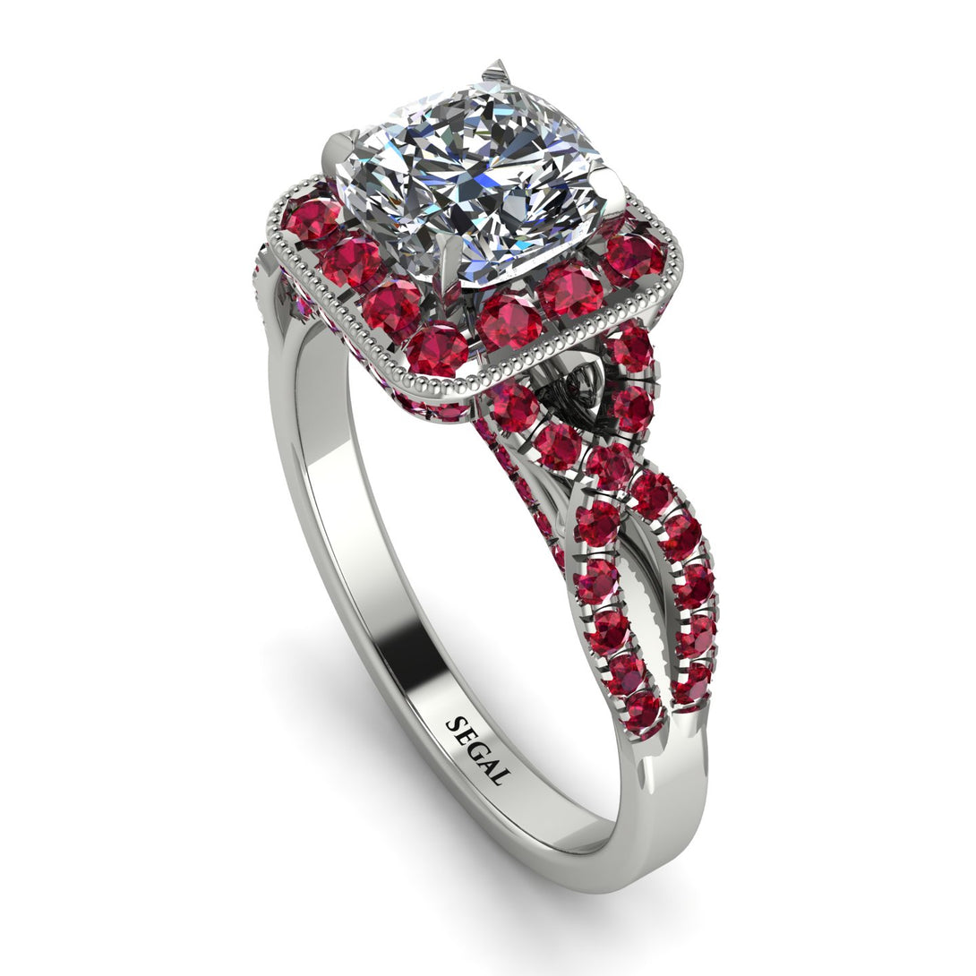 Cushion Cut Diamond Milgrain Engagement Ring - Adelyn No. 48