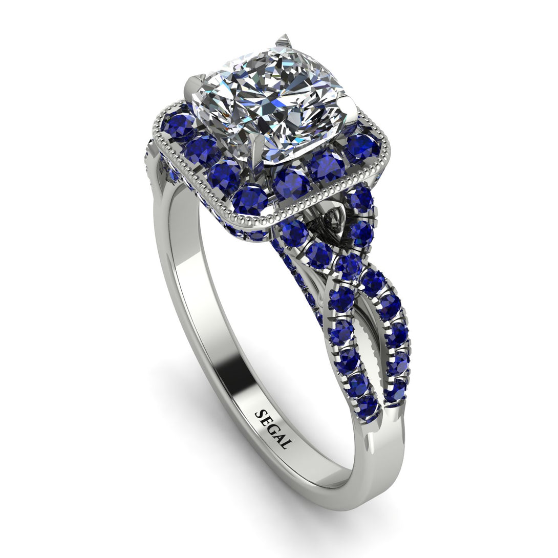 Cushion Cut Diamond Milgrain Engagement Ring - Adelyn No. 63
