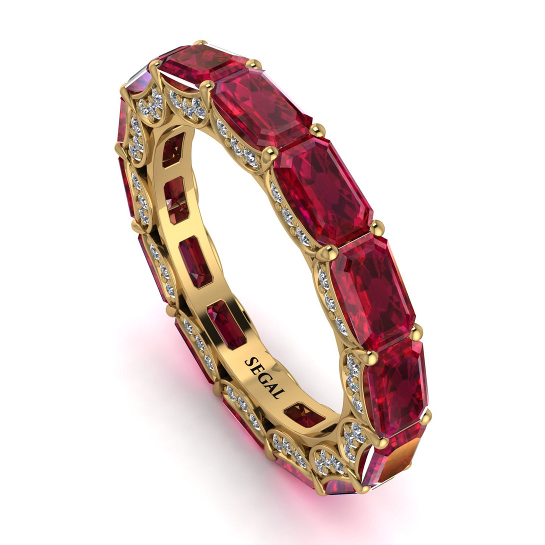 Eternity Emerald Hidden Rubys Band - Ember No. 10