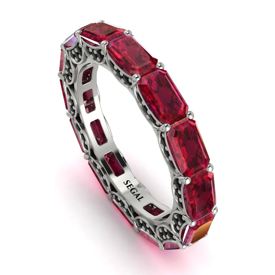 Eternity Emerald Hidden Rubys Band - Ember No. 42