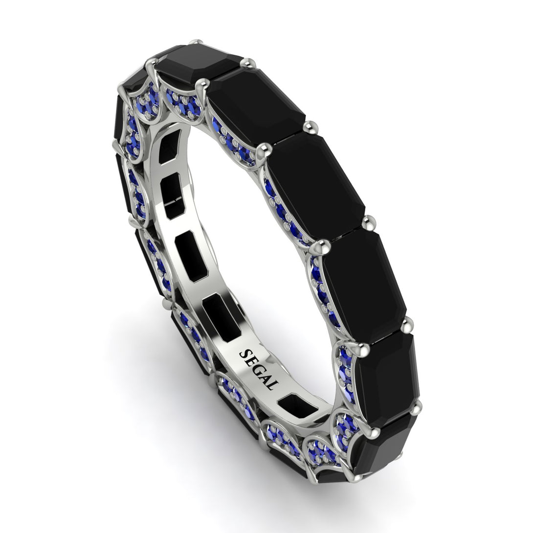 Eternity Emerald Hidden Black Diamonds Band - Ember No. 69