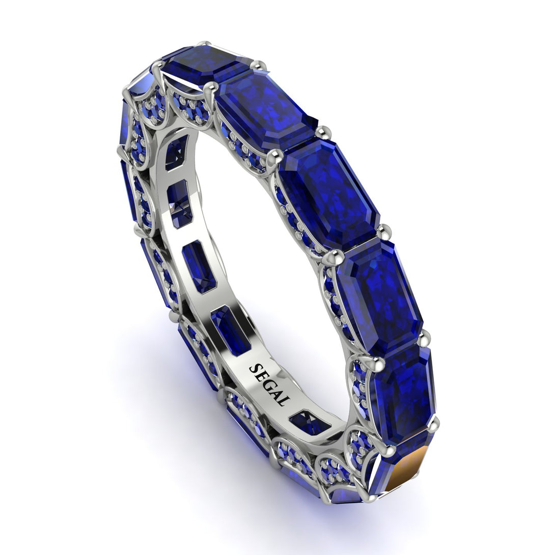 Eternity Emerald Hidden Sapphires Band - Ember No. 75