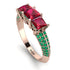 3 Stones Princess Ruby Ring - Rebecca No. 26 image 1