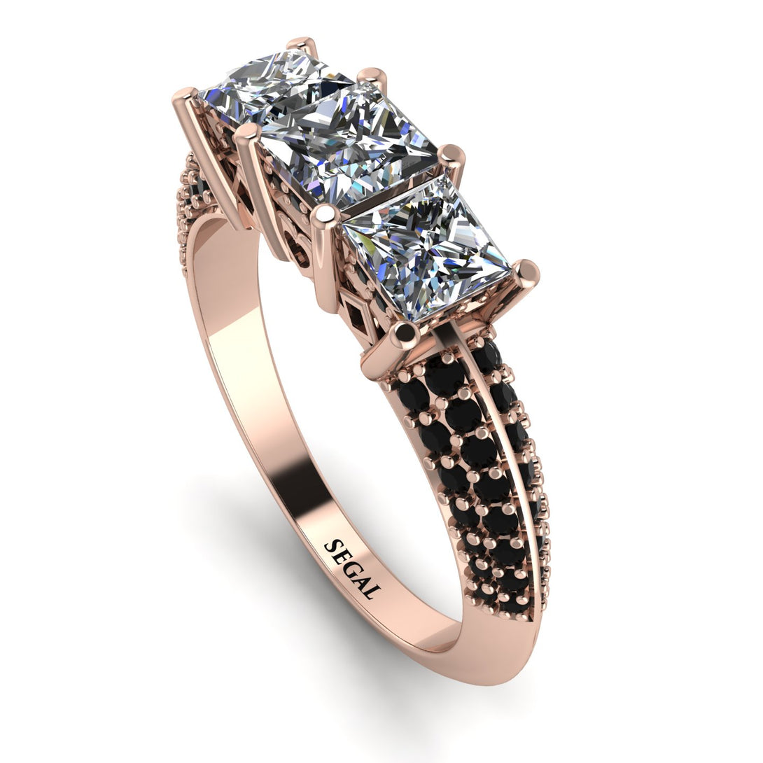 3 Stones Princess Diamond Ring - Rebecca No. 32
