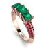 3 Stones Princess Emerald Ring - Rebecca No. 50 image 1