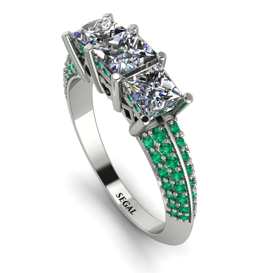 3 Stones Princess Diamond Ring - Rebecca No. 18